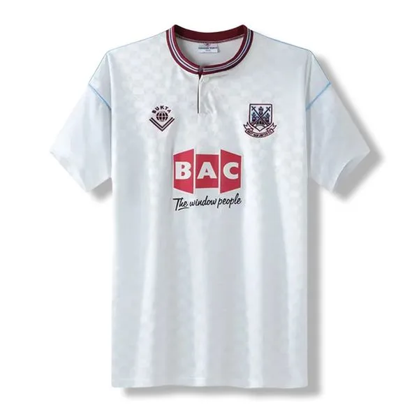 Camiseta de fútbol West Ham 1989/90 VISITANTE MANGA CORTA VERSION FAN